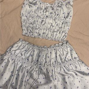 Zara Two Piece Skirt Set Floral Ruffle Two-Piece Set